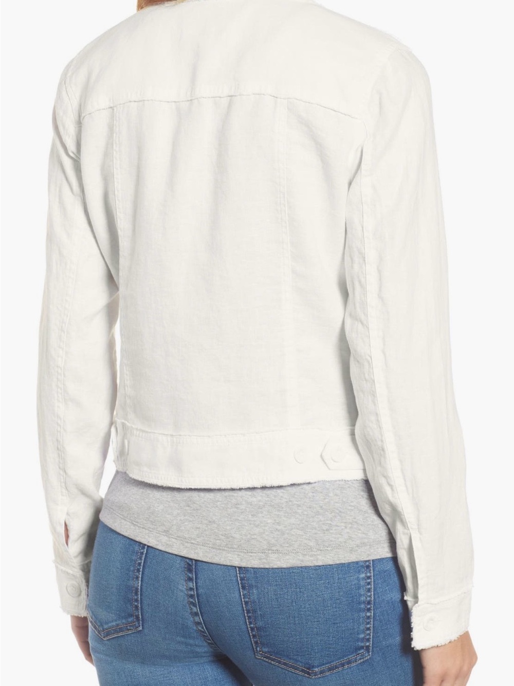 Tommy Bahama Women's Two Palms Linen Raw Edge Jacket in White - Picture 5 of 11